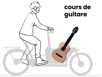 Aller au cours de guitare en la mettant dans la caisse avant du vélo Swhette Baggy
