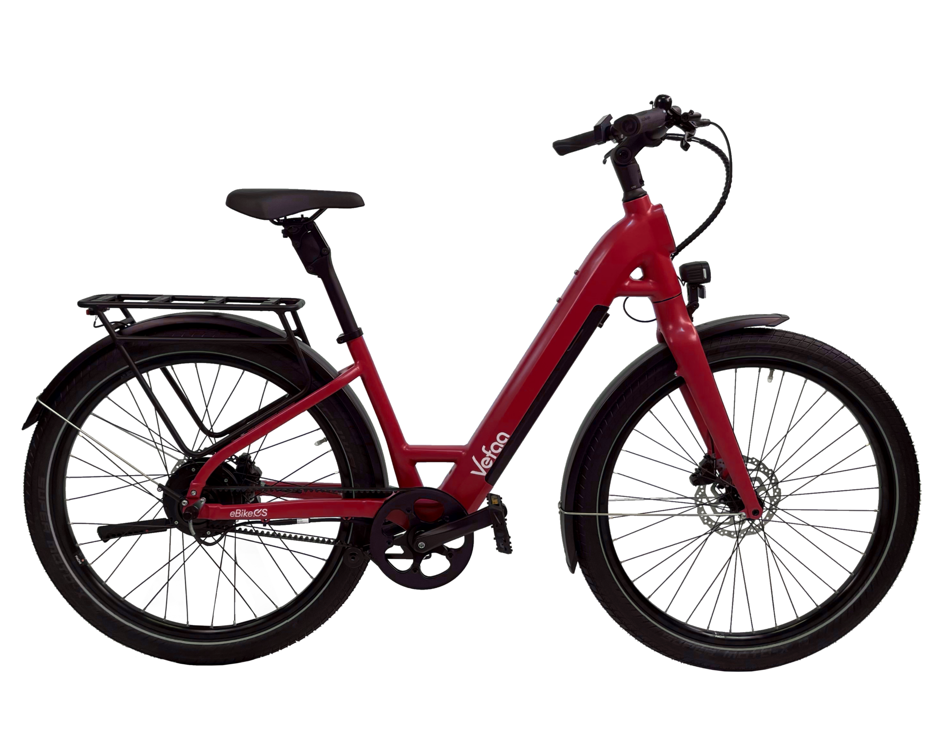 Le vélo électrique Bonjour en coloris rouge