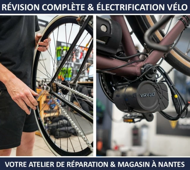👉🔧 Et si votre vieux vélo avait une seconde vie ? 🚲⚡  Plutôt que de racheter… pourquoi ne pas le transformer ?  ✔️ Révision complète
✔️ Électrification possible
✔️ Budget maîtrisé  Résultat : un vélo comme neuf, prêt pour le printemps 🌸  📍 Passez nous voir au Cycle Nantais, on s’occupe de tout  👉 Vous avez un vélo qui dort ? Amenez-le nous !